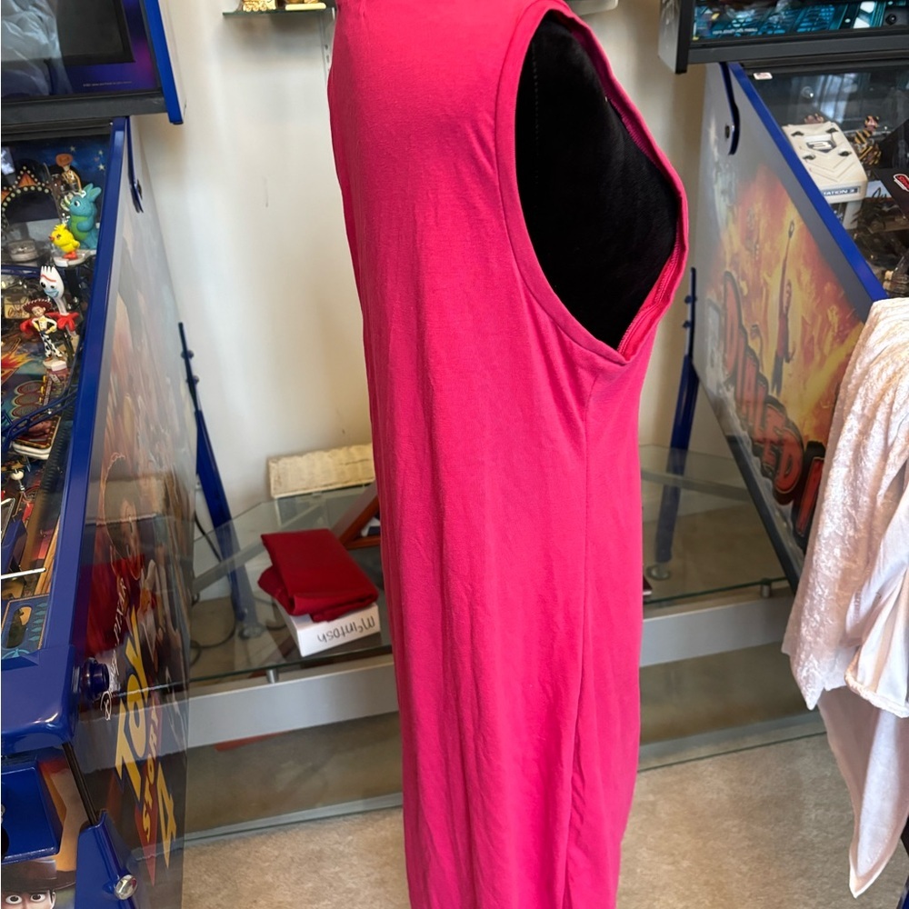 NWT Treasure & Bond Side Ruching Sleeveless Dress, Size 2X Color Pink - Picture 5 of 7